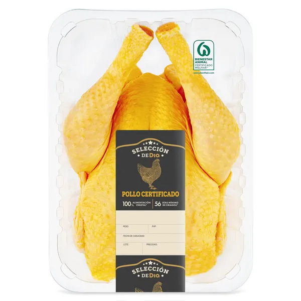 Pollo entero certificado Selección de Dia 2 Kg aprox. 3