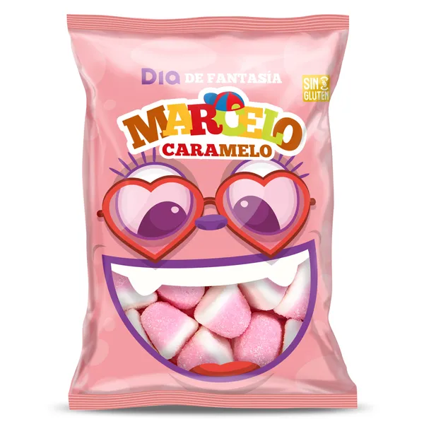 Golosinas besitos de fresa Dia Marcelo Caramelo bolsa 100 g 2