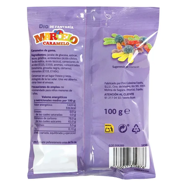 Golosinas pulpos pica Dia Marcelo Caramelo 100 g 3