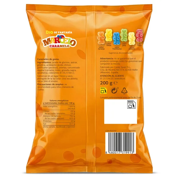 Golosinas ositos Dia Marcelo Caramelo 200 g 3