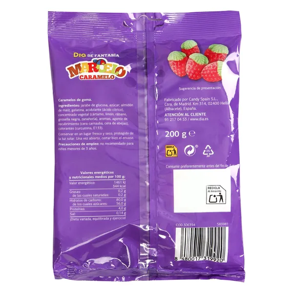 Golosinas fresas Dia Marcelo Caramelo 200 g 3