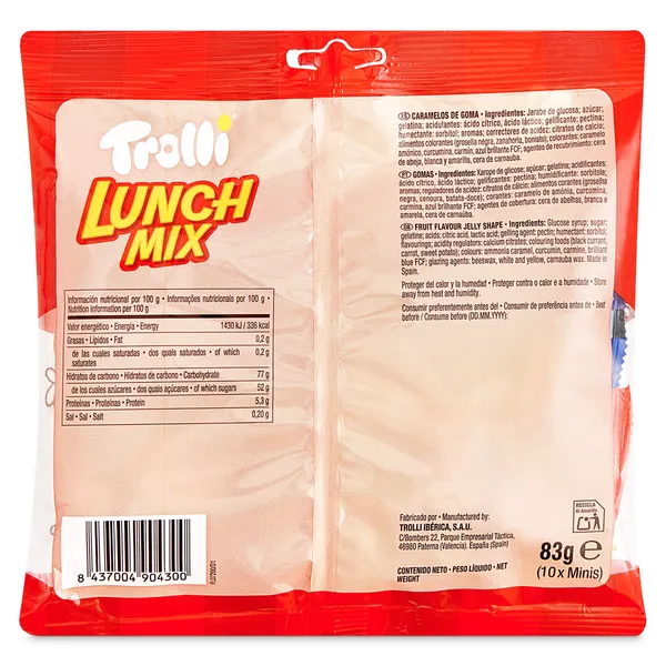 Golosinas lunch mix Trolli bolsa 83 g 3