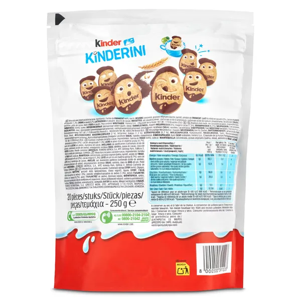 Galletas con chocolate con leche kinderini Kinder bolsa 250 g 2