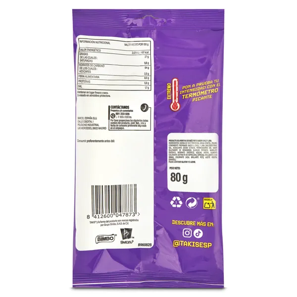Snack blue heat Takis bolsa 80 g 2