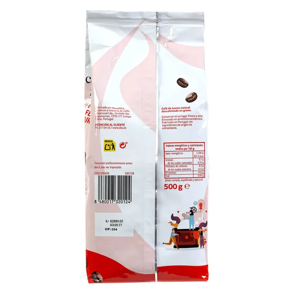 Café en grano descafeinado natural Dia Cafetería bolsa 500 g 4