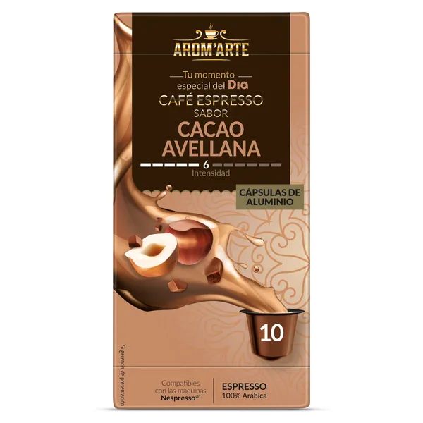 Cápsulas de café cocoa & hazelnut Dia Arom'arte 10 unidades 2