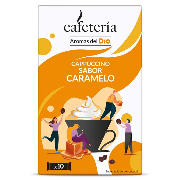 Café soluble cappuccino sabor caramelo en sobres Dia Cafetería 125 g 2