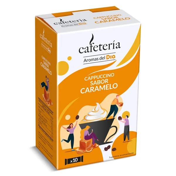 Café soluble cappuccino sabor caramelo en sobres Dia Cafetería 125 g 3