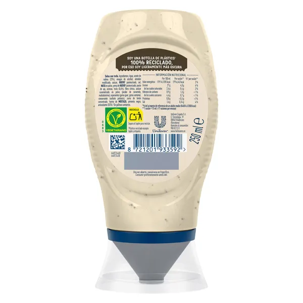 Mayonesa con trufa Hellmanns bote 250 ml 2