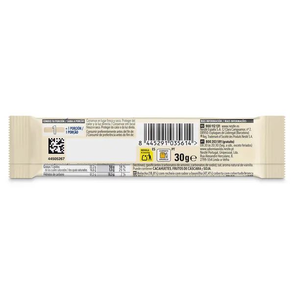 Barrita de galleta y chocolate blanco Nestlé Milkybar bolsa 1 unidad 2