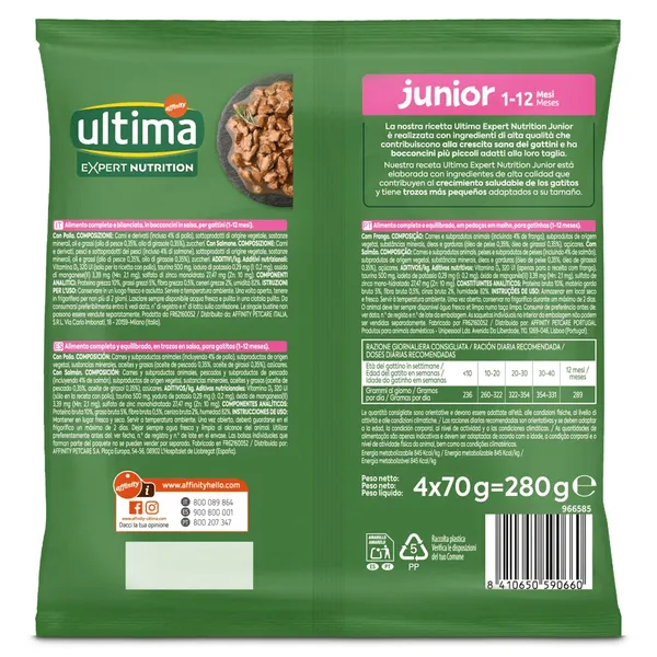 Alimento para gatos junior expert nutrition Ultima bolsa 280 g 2