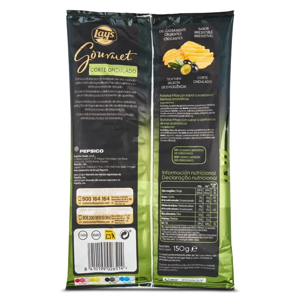 Lay's Gourmet onduladas sabor aceituna 150 g 3