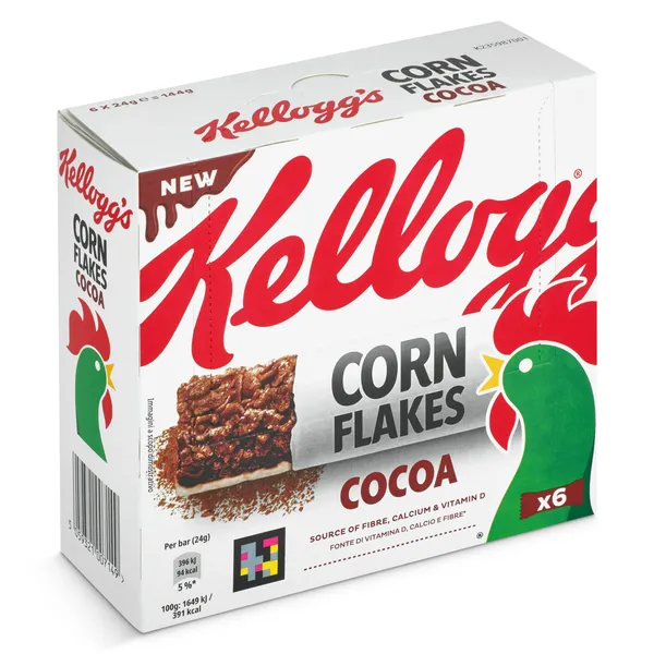 Barritas de cereales de maíz y chocolate Kellogg's Corn Flakes caja 144 g