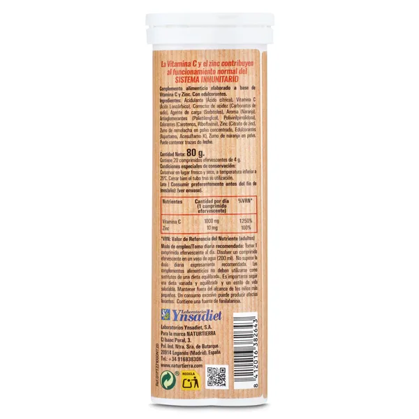 Vitamina C + Zinc Natur Tierra tubo 20 unidades 2