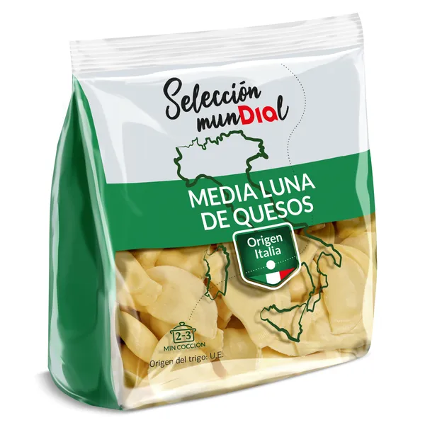 Pasta fresca rellena media luna de quesos Dia Selección Mundial bolsa 250 g
