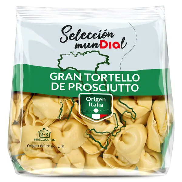 Pasta fresca Tortello rellena de prosciutto Dia Selección Mundial 250 g 2