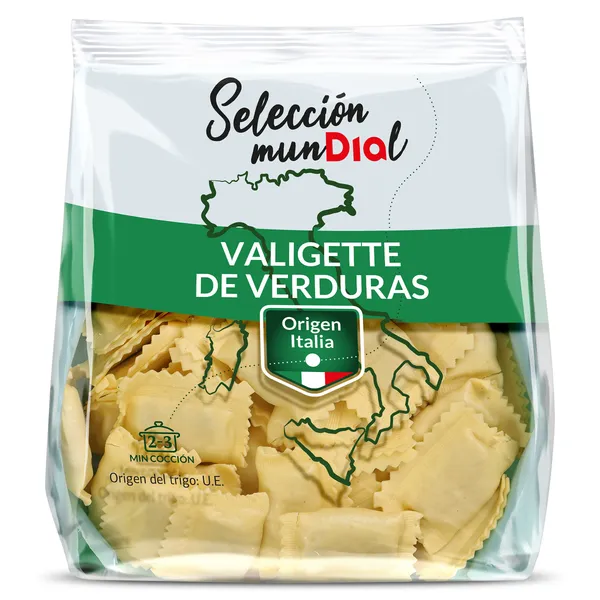 Pasta fresca valigette rellena de verduras Dia Selección Mundial 250 g 2