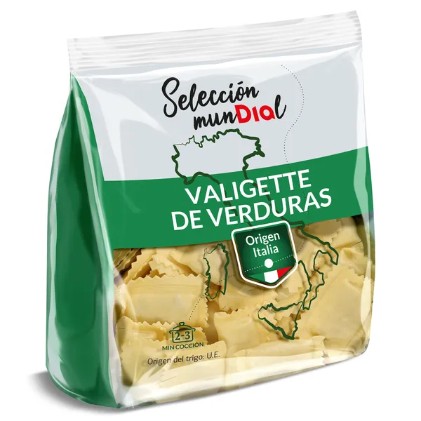 Pasta fresca valigette rellena de verduras Dia Selección Mundial 250 g
