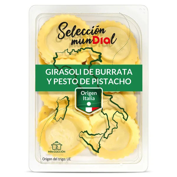 Pasta fresca girasoli de burrata y pistacho Dia Selección Mundial 250 g 3