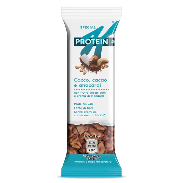 Barrita de cereales con coco, cacao y anacardos protein Kellogg's Special K 35 g 2