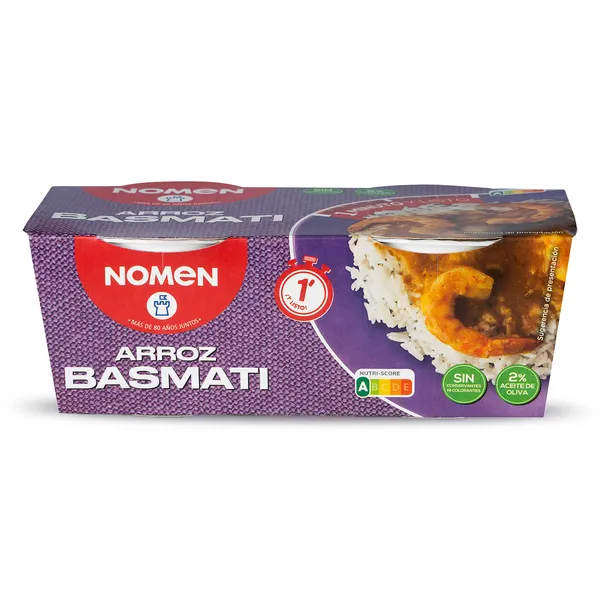 Vasos de arroz basmati Nomen 2 x 125 g 3