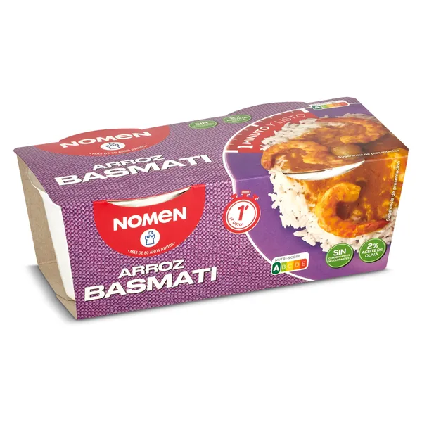 Vasos de arroz basmati Nomen 2 x 125 g 4