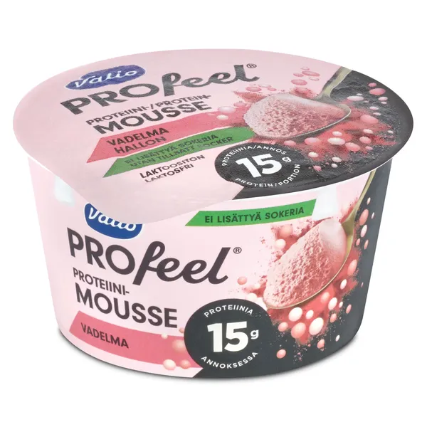 Mousse de frambuesa alta en proteínas Valio vaso 150 g