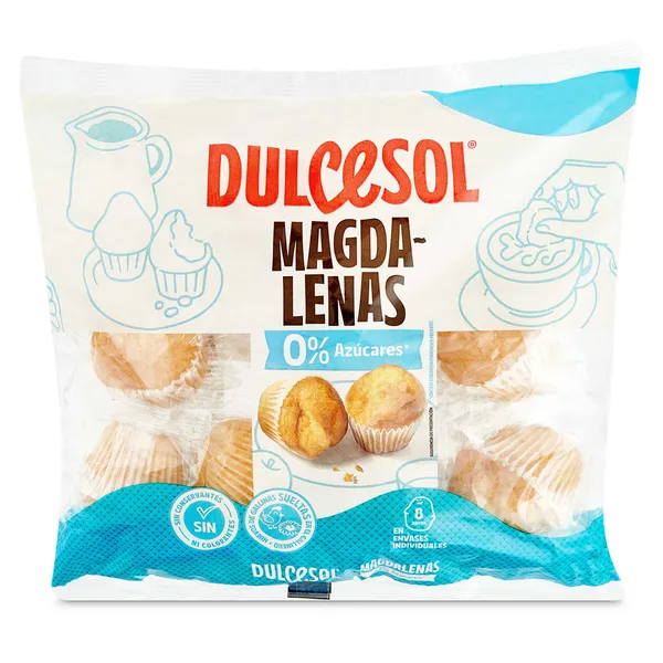 Magdalenas 0% azúcares añadidos Dulcesol bolsa 240 g