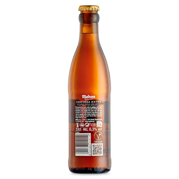 Cerveza reserva Mahou botella 33 cl 2