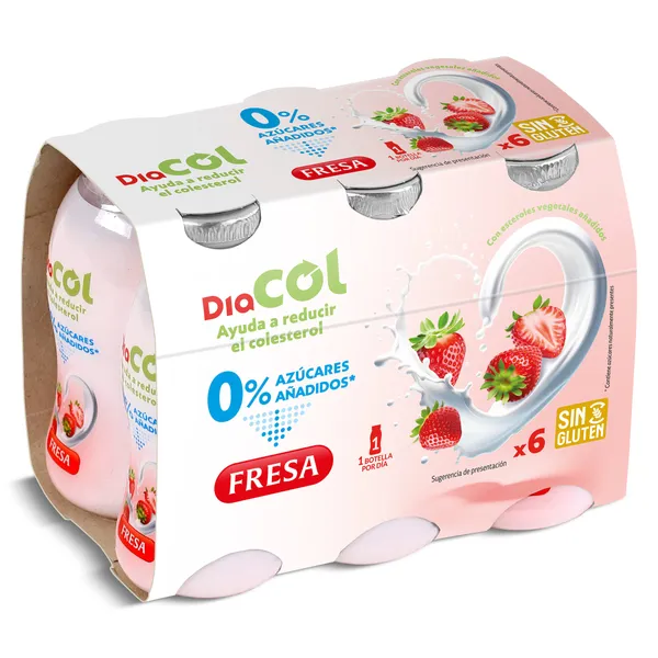 Bebida láctea de fresa 0% azúcares añadidos Diacol 6 x 100 g 3