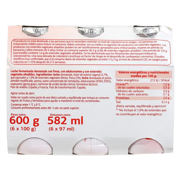 Bebida láctea de fresa 0% azúcares añadidos Diacol 6 x 100 g 5