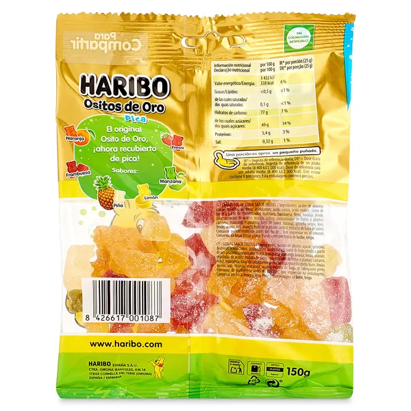 Golosinas ositos de oro pica Haribo bolsa 150 g 2