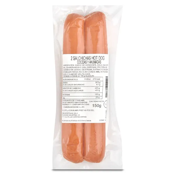 Salchichas hot dog 82% Casa westfalia 150 g 3
