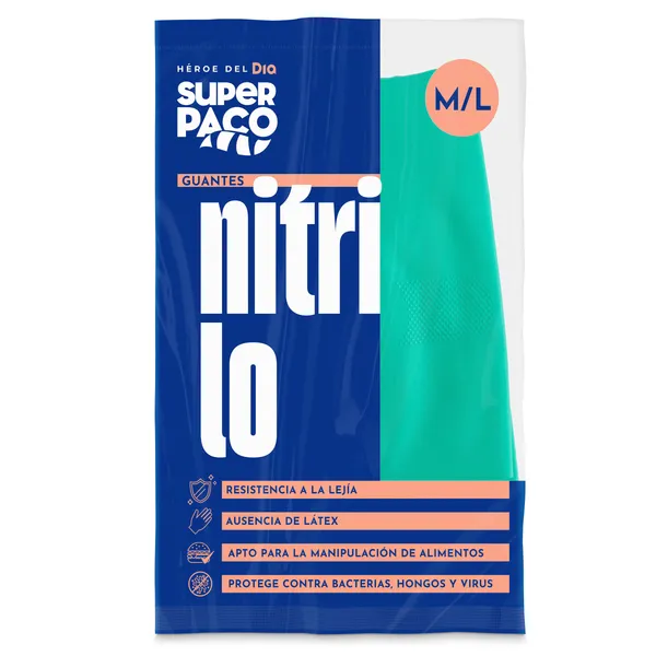 Guantes de nitrilo M/L Dia Super Paco 2 unidades 2