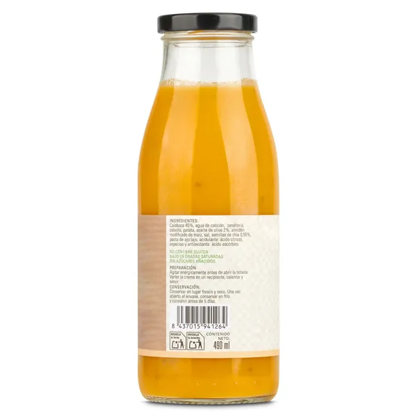 Crema de calabaza con semillas de chía Carlota natural botella 500 g 3