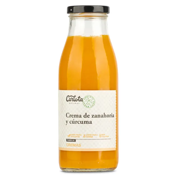 Crema de zanahoria y cúrcuma Carlota natural botella 500 g