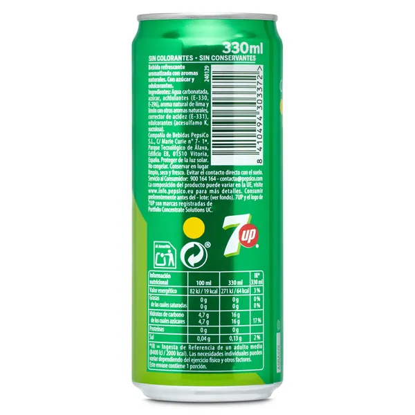 Refresco de lima-limón 7 Up lata 33 cl 2