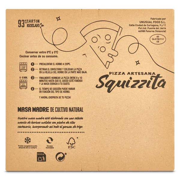 Pizza artesana pepperoni Squizzita 420 g 2