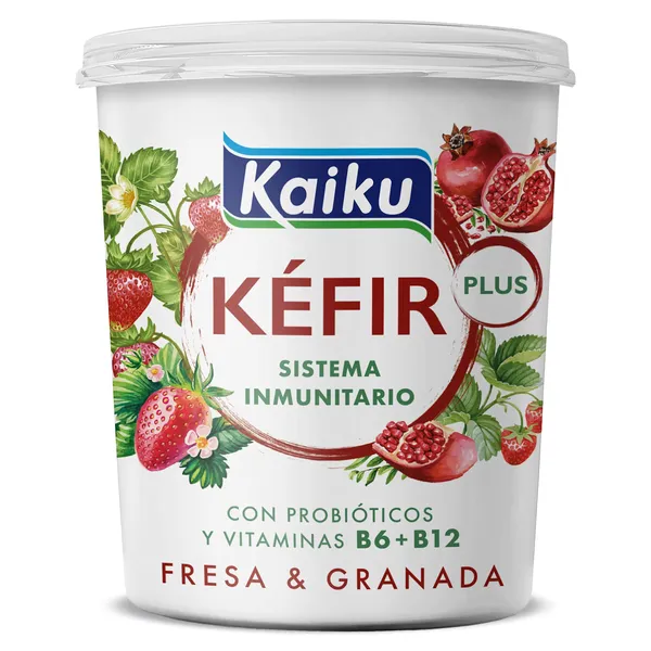 Kéfir sabor fresa y granada Kaiku tarrina 350 g