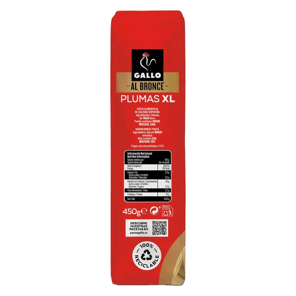 Plumas XL al bronce Gallo 450 g 3