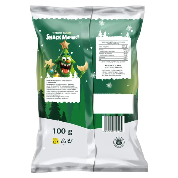 Chispitos sabor mantequilla Snack Maniac de Dia bolsa 100 g 2
