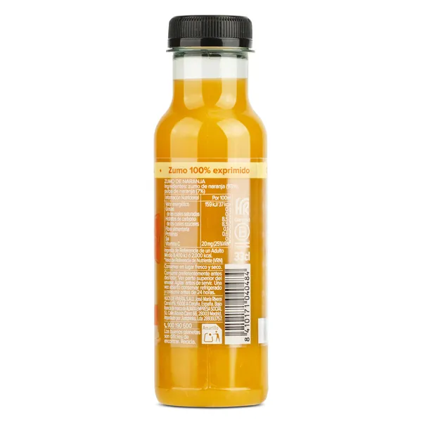 Zumo de naranja 100% exprimido Auara 330 ml 3