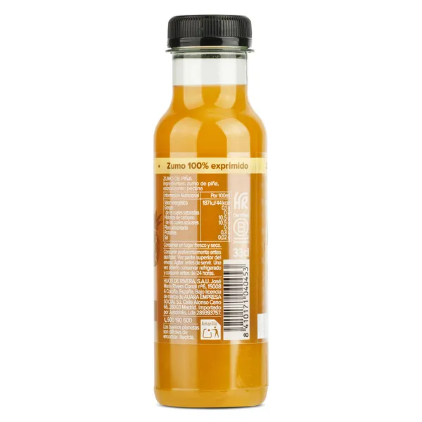 Zumo de piña 100% exprimido Auara 330 ml 3