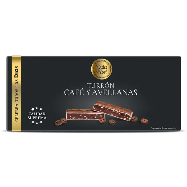 Turrón praliné de chocolate con leche con café y avellanas Dulce Noel Dia caja 150 g 2