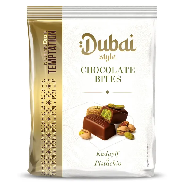 Bombones de chocolate con pistacho estilo Dubai Dia Temptation 150 g 2