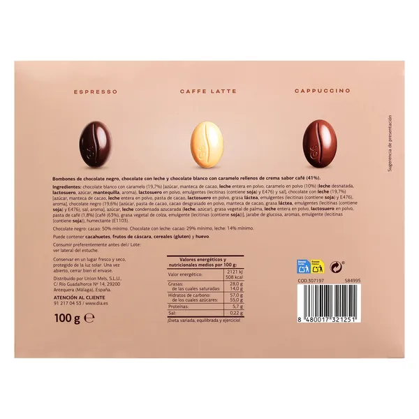 Bombones sabor café Dia Temptation caja 100 g 4