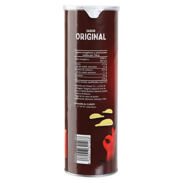 Snack de patata sabor original Snack Maniac de Dia bote 170 g 3