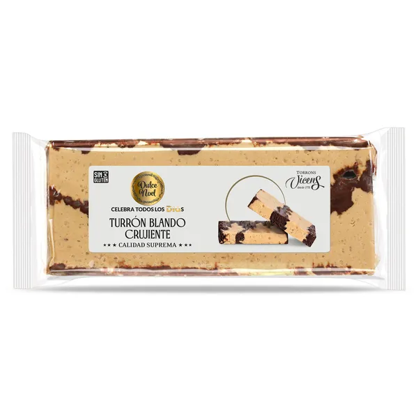Turrón blando crujiente con chocolate Dulce Noel Dia Vicens bolsa 150 g 2