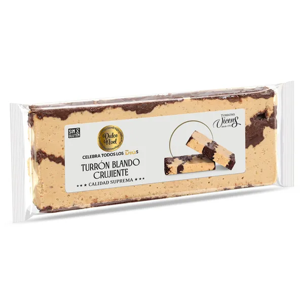 Turrón blando crujiente con chocolate Dulce Noel Dia Vicens bolsa 150 g