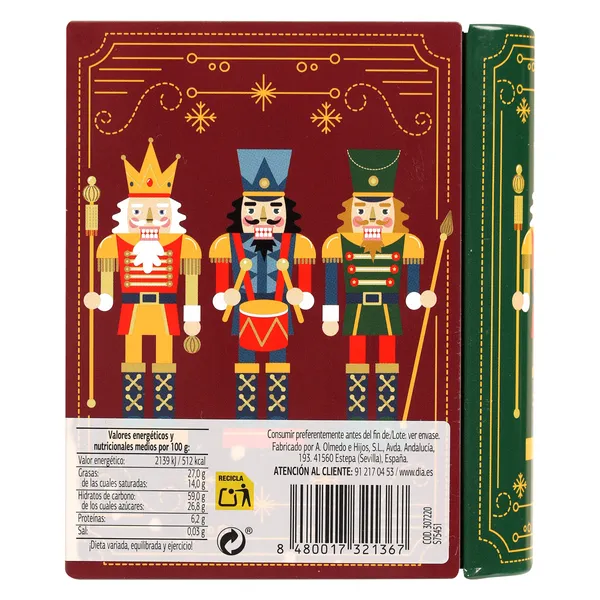 Galletas de brownie mini libro Dulce Noel Dia lata 45 g 8